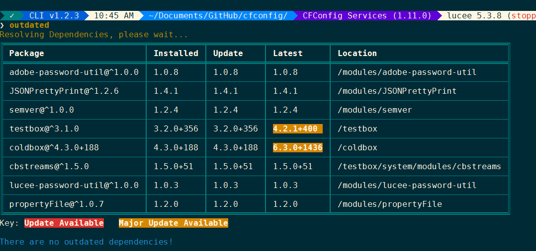 CommandBox CLI New Table Printer